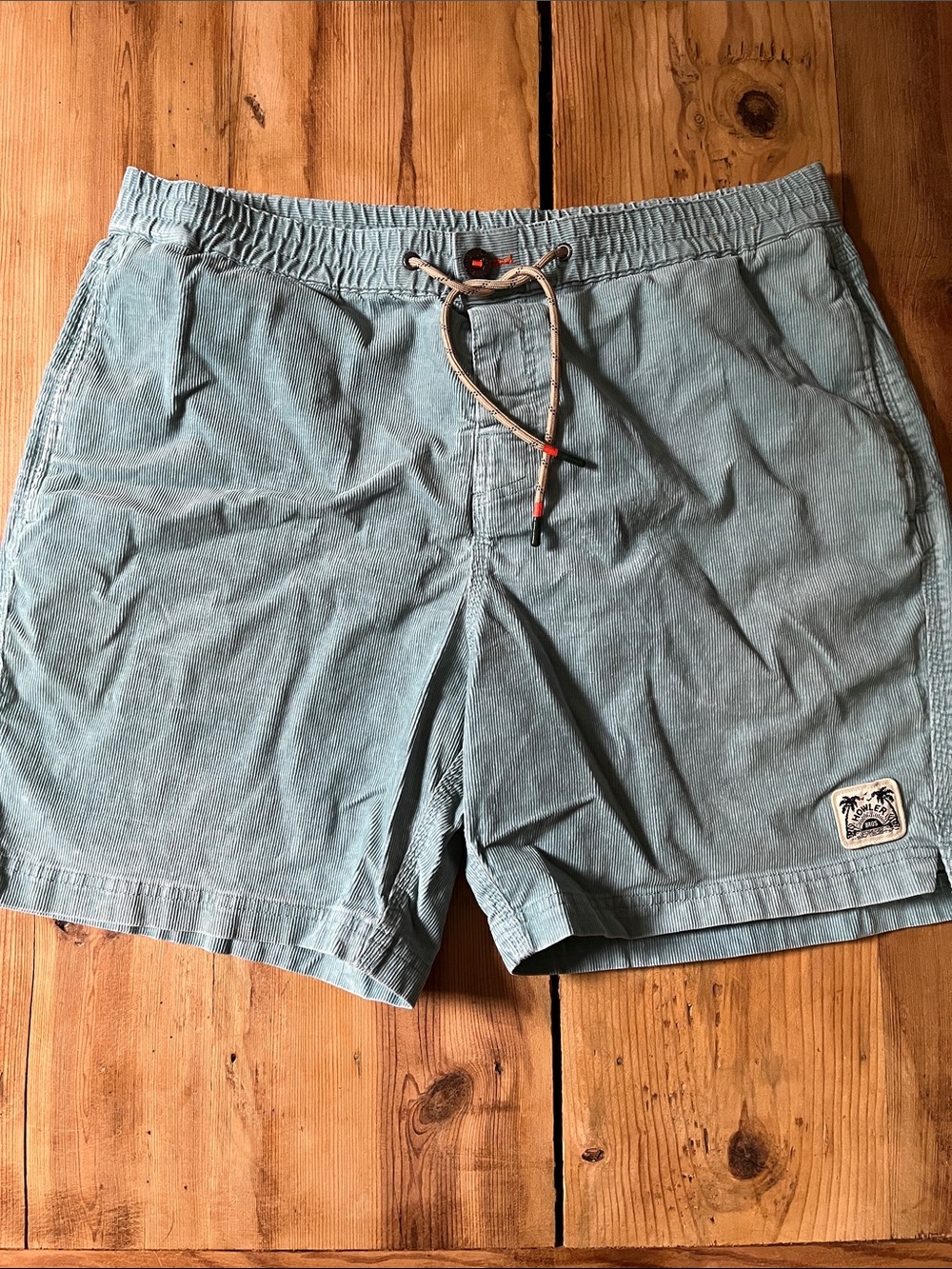 HOWLER BROTHERS Bros 38 Blue Corduroy Stretch Dock Shorts Large Wale Cotton